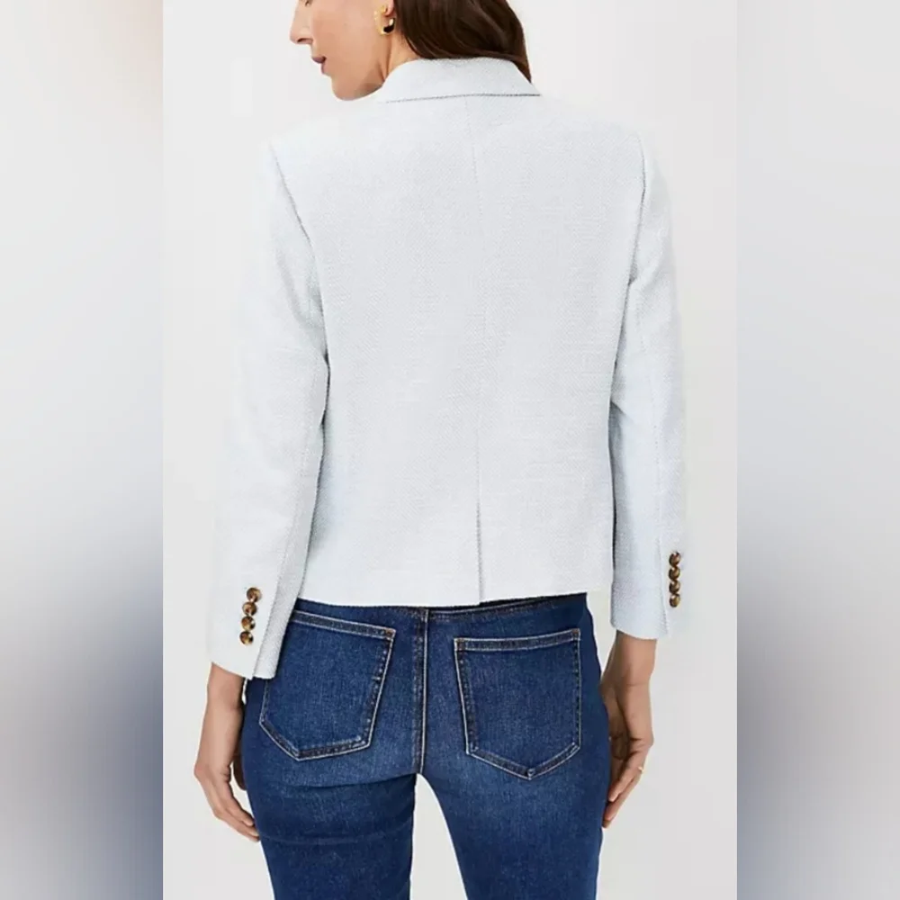 NWT Ann Taylor $169 Knit Twill Newbury Blazer in Texture, Size 8, Style # 607645 - Picture 2 of 11